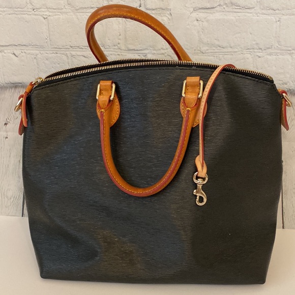 Dooney & Bourke Black Epi Leather Dillen Double Pocket Satchel - Picture 3 of 9